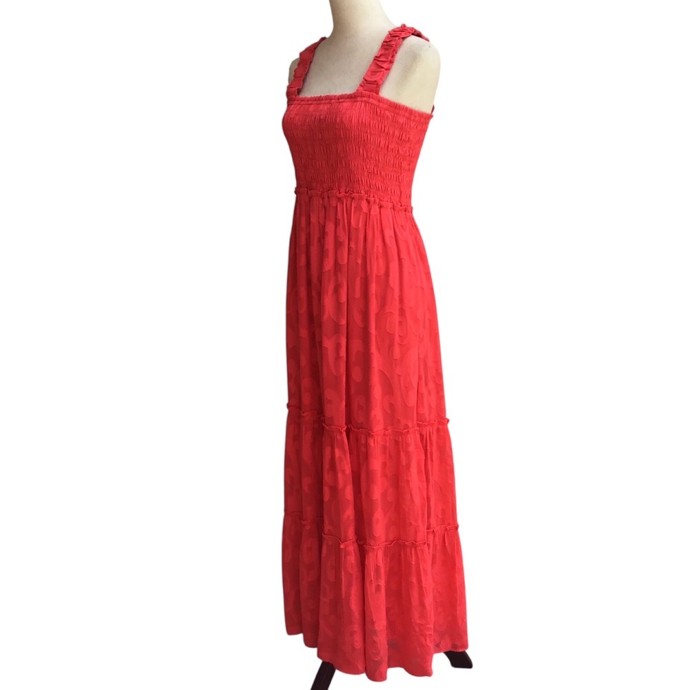 Lilly Pulitzer Coral Maxi Dress with Smocked Bodice - Picture 11 of 16